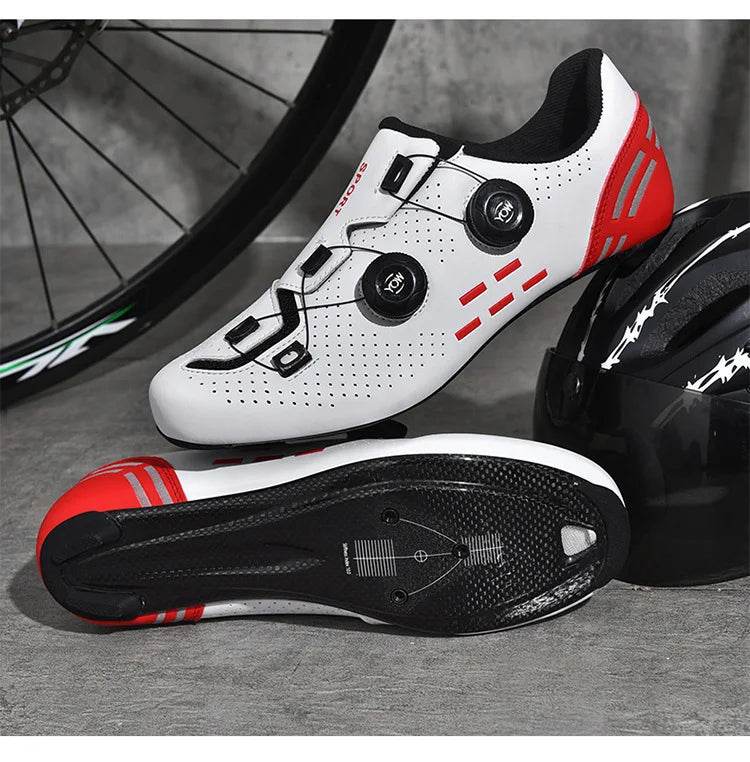 Carbon fiber cycling shoes Men's carbon sole lock shoes Road car hard sole carbon fiber cycling shoes - KICKSTART