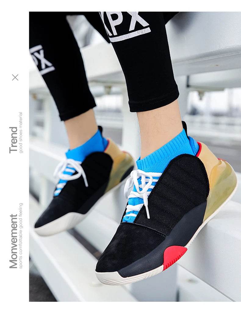 2024 New Men's Basketball Shoes Unisex Cushioning Anti-Friction Sport Shoes Men Light Basketball Sneakers Man High Top Gym Boots - KICKSTART