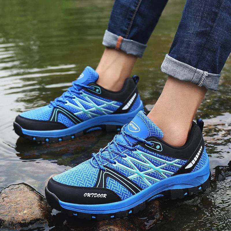 Men's Outdoor Hiking Boots Lightweight Running Shoes Anti Slip and Wear-resistant Rubber Soles Mesh Breathable Sports Shoes 2025 - KICKSTART