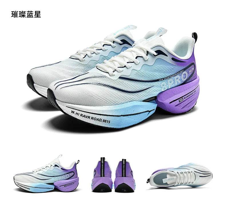 Speciality Carbon Plate Sports Running Shoes Marathon Air Cushion Men Breathable Lightweight Women Comfortable Nonskid Sneakers - KICKSTART