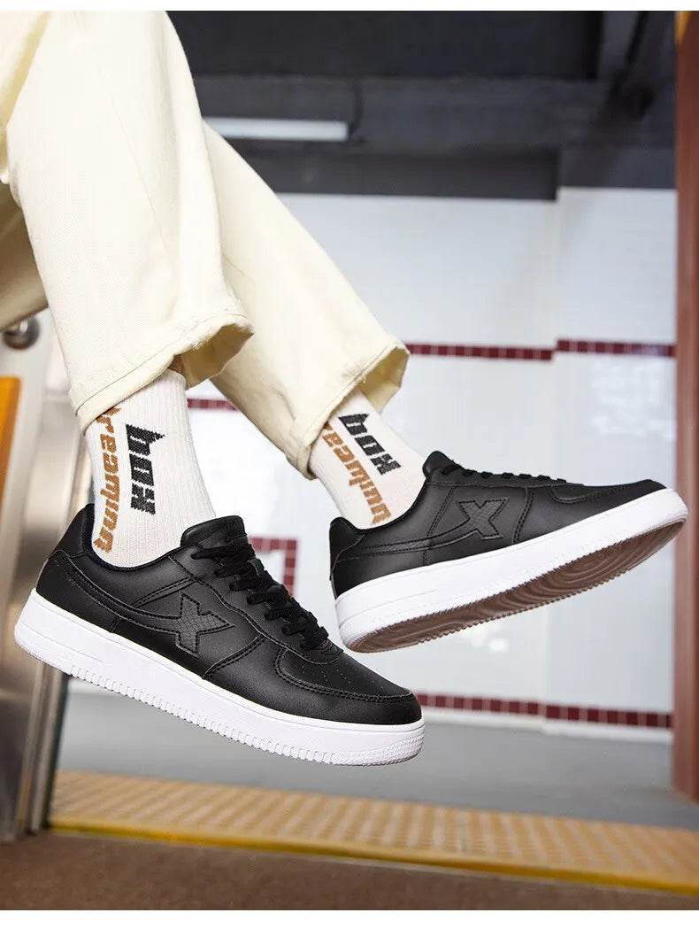 Xtep Men Skateboarding Shoes Non-Slip Casual White Couple Skate Sneakers Male Female Luxury Brand Shoes 881219319851 - KICKSTART