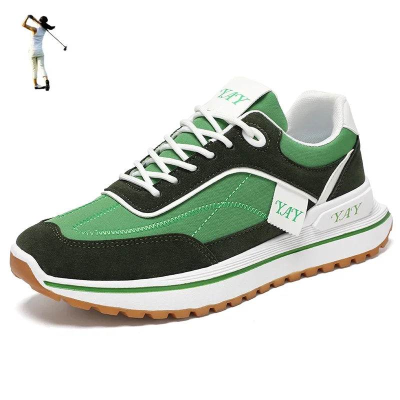 Green Men Golf Sport Shoes Spring Outside Turf Jogging Shoes for Women Comfortable Fitness Golfer Athletic Golf Training Shoes - KICKSTART