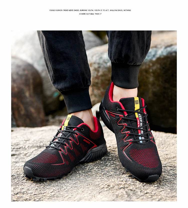 SMS New Men Shoes Sneakers Breathable Outdoor Mesh Hiking Shoes Casual Light Male Sport Shoes Comfortable Climbing Shoes - KICKSTART