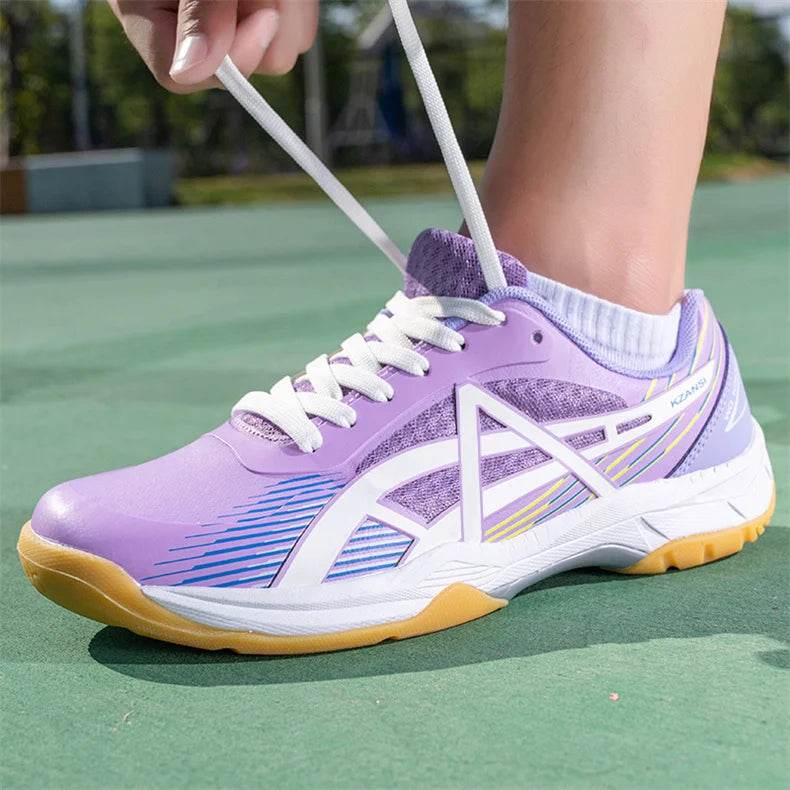 Professional Badminton Shoes Men Women Fashion Purple Badminton Sneakers Non-Slip Table Tennis Shoes Men Indoor Volleyball Shoes - KICKSTART