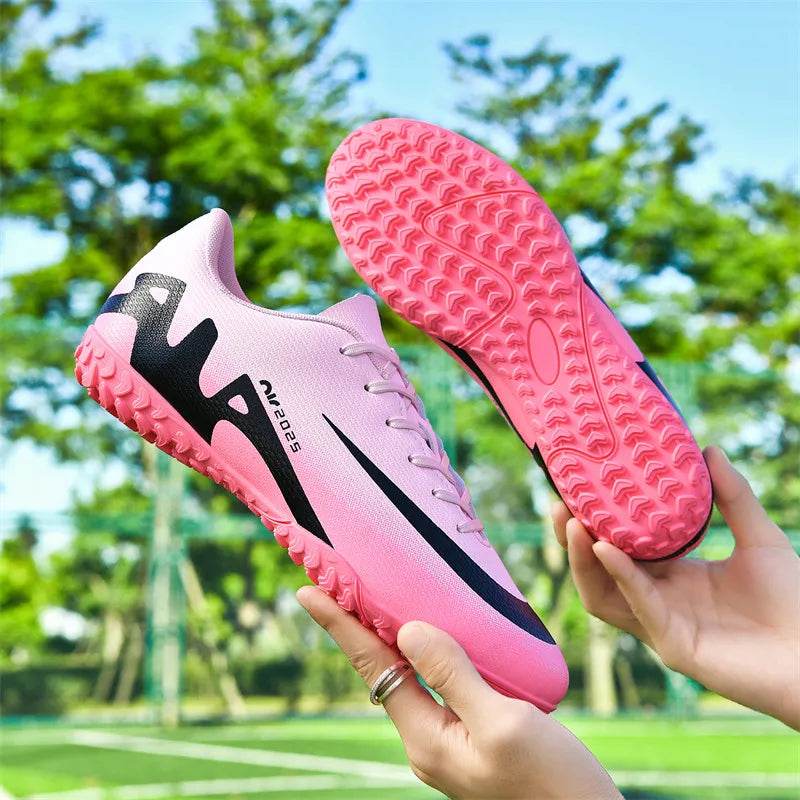 Men Soccer Shoes FG/TF Soft Football Sneakers Breathable Non-Slip Cleats Grass Trainers Outdoor Low Top Running Sport Footwear - KICKSTART