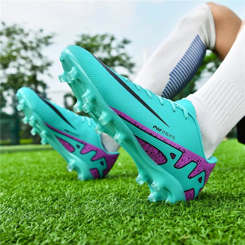 Men Soccer Shoes FG/TF Soft Football Sneakers Breathable Non-Slip Cleats Grass Trainers Outdoor Low Top Running Sport Footwear - KICKSTART