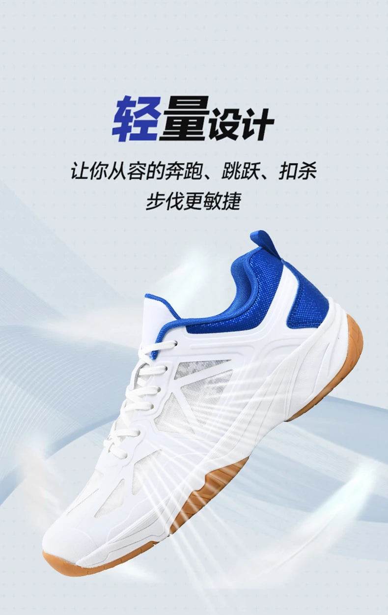 Unisex Men Women Badminton Squash Indoor Sports Shoes Ultra-light Rubber Sole Volleyball Table Tennis Training Sneakers - KICKSTART