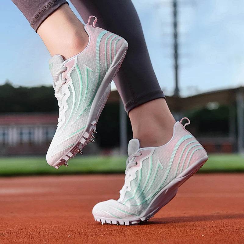 Men Track Field Shoes Shoes Training Spiked Shoes Sport Match Professional Waterproof Athletic Lightweight Lace-up Sneakers - KICKSTART