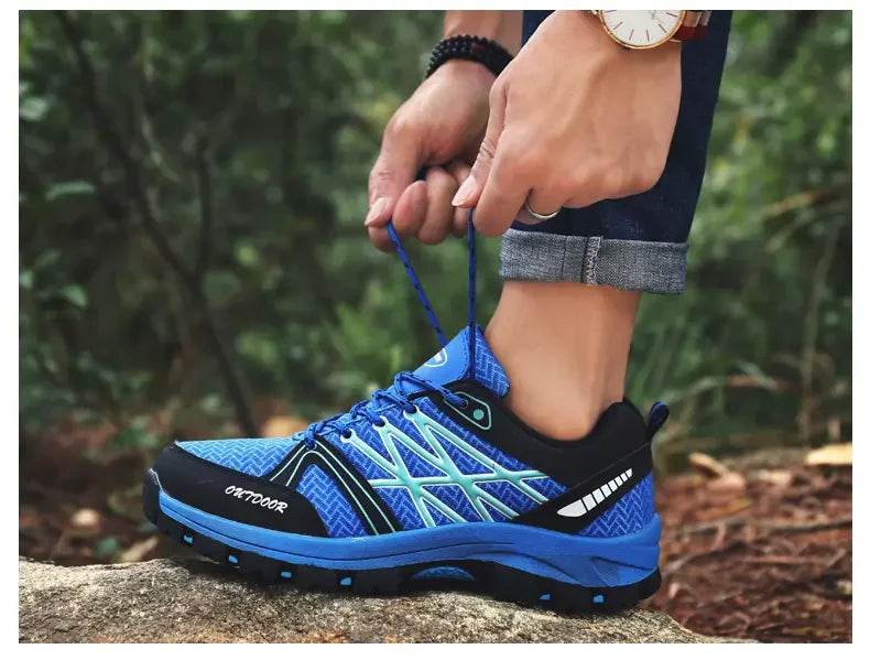 Men's Outdoor Hiking Boots Lightweight Running Shoes Anti Slip and Wear-resistant Rubber Soles Mesh Breathable Sports Shoes 2025 - KICKSTART