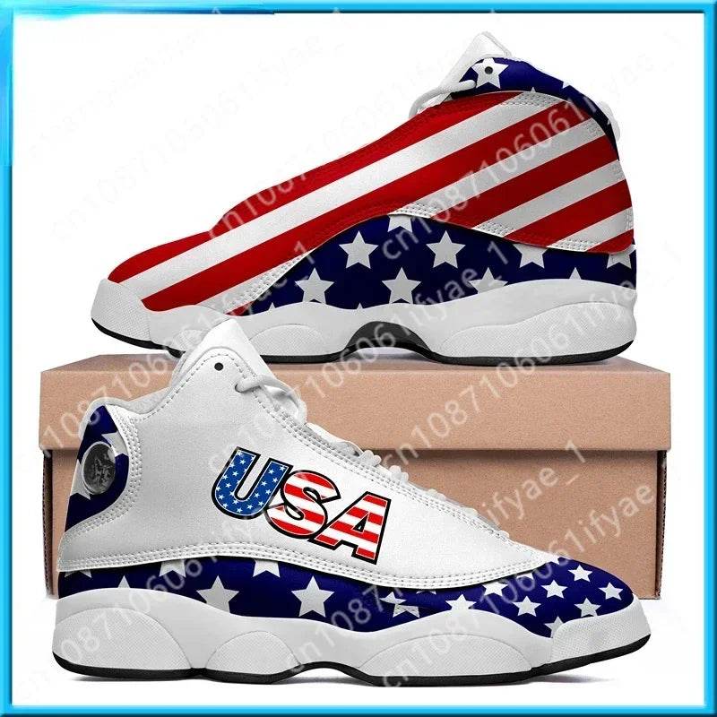 Print On Demand Custom Basketball Sneaker USA United States Flag Custom Print POD Shoes Custom Shoes - KICKSTART