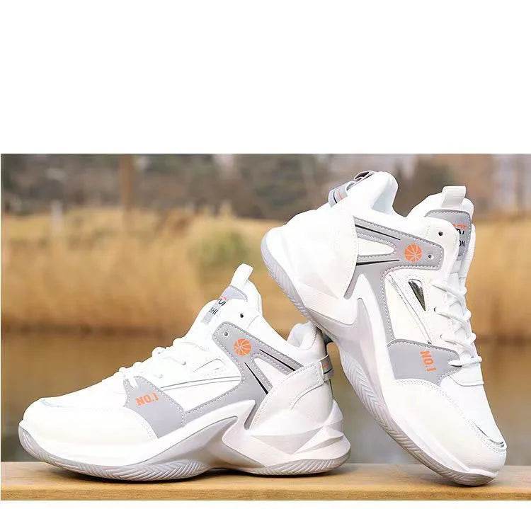 New High-top Basketball Shoes Men Outdoor Sneakers Men Wear Resistant Air Cushioning Baseball Shoes Male Breathable Sport Shoes - KICKSTART