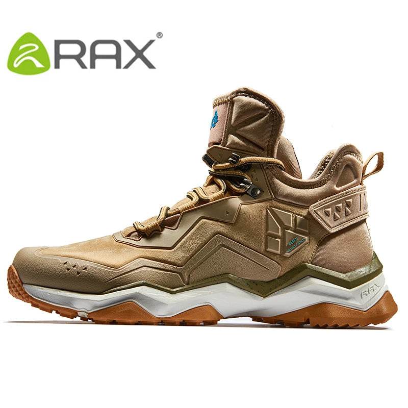 RAX Men Hiking Shoes Mid-top Waterproof Outdoor Sneaker Men Leather Trekking Boots Trail Camping Climbing Hunting Sneakers Women - KICKSTART