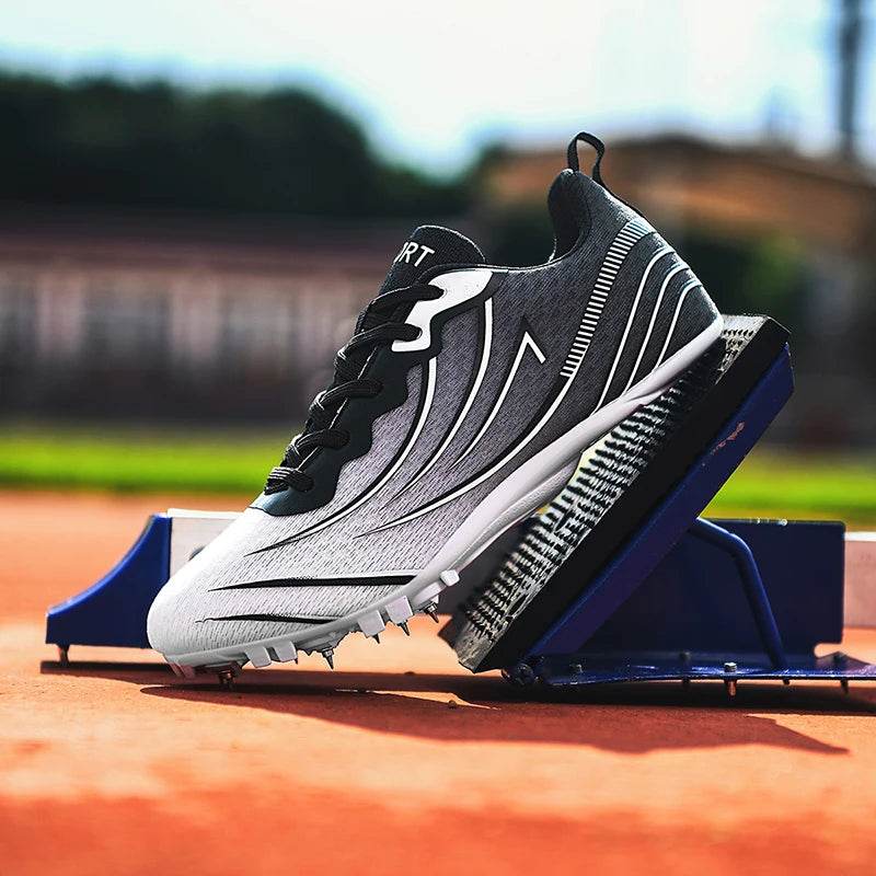 Men Track Field Shoes Shoes Training Spiked Shoes Sport Match Professional Waterproof Athletic Lightweight Lace-up Sneakers - KICKSTART