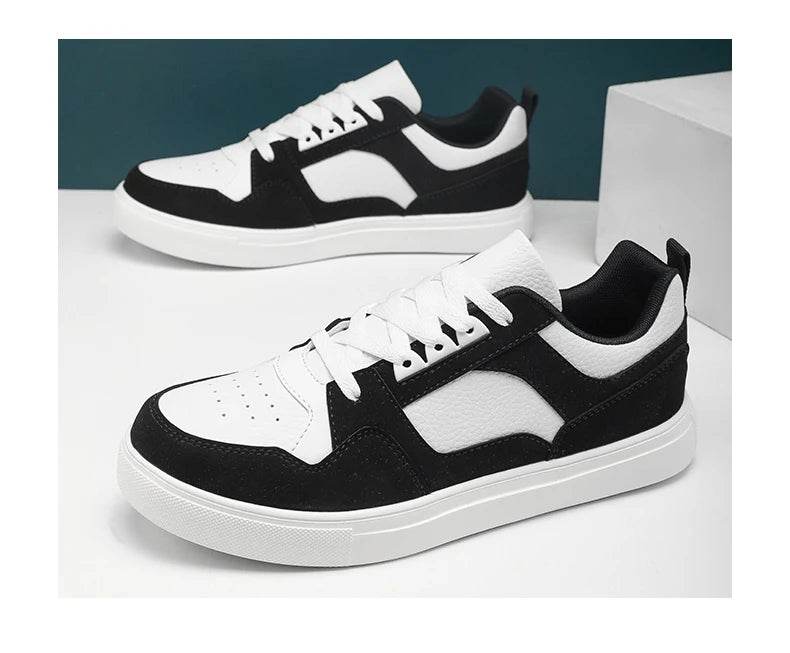 Men's fashion color matching skateboard shoes, wear light sports shoes, comfortable breathable lace-up sports shoes, suitable fo - KICKSTART