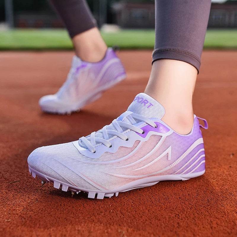 Men Track Field Shoes Shoes Training Spiked Shoes Sport Match Professional Waterproof Athletic Lightweight Lace-up Sneakers - KICKSTART