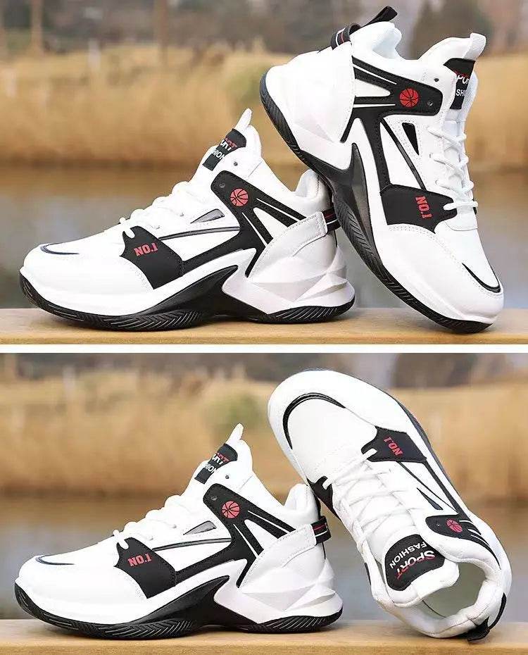 New High-top Basketball Shoes Men Outdoor Sneakers Men Wear Resistant Air Cushioning Baseball Shoes Male Breathable Sport Shoes - KICKSTART