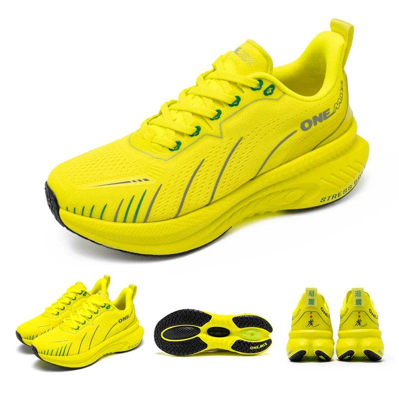 ONEMIX Top Cushioning Running Shoes Suitable for Heavy Runners Lace Up Sport Shoes Non-slip Outdoor Athletic Sneakers for Men - KICKSTART