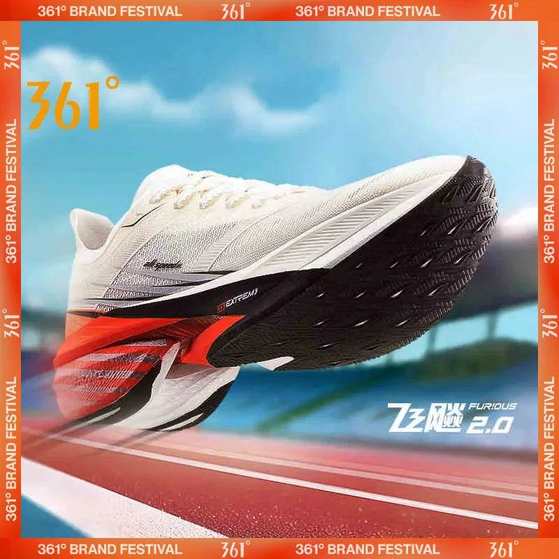 361 Degrees Furious 2.0 Men Women Running Sports Shoes Carbon Plate Racing Marathon Rebound Cushioning Male Sneakers 672432201 - KICKSTART