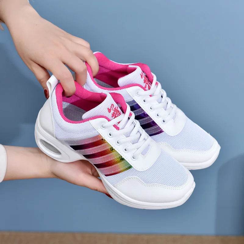 Dance Sneakers for Woman Jazz Shoes Mesh Modern Outsole Dance Sneakers Breathable Lightweight Dancing Fitness Shoes for Women - KICKSTART