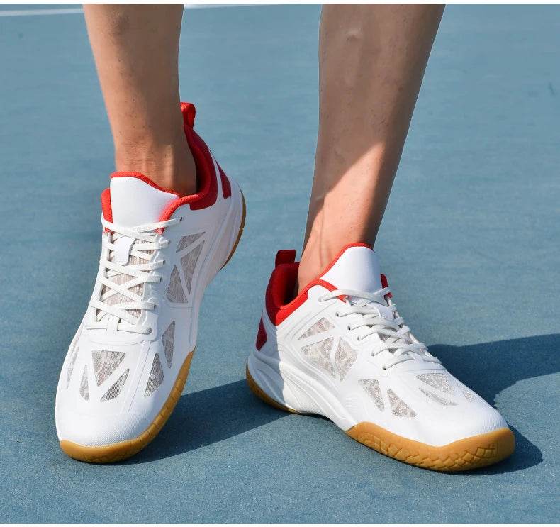 Unisex Men Women Badminton Squash Indoor Sports Shoes Ultra-light Rubber Sole Volleyball Table Tennis Training Sneakers - KICKSTART