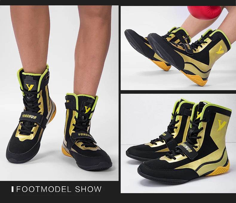 New Pro wrestling and boxing shoes, men's mesh breathable training, flying wrestling boots, lightweight sneakers - KICKSTART