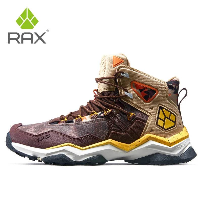 RAX Men Hiking Shoes Mid-top Waterproof Outdoor Sneaker Men Leather Trekking Boots Trail Camping Climbing Hunting Sneakers Women - KICKSTART