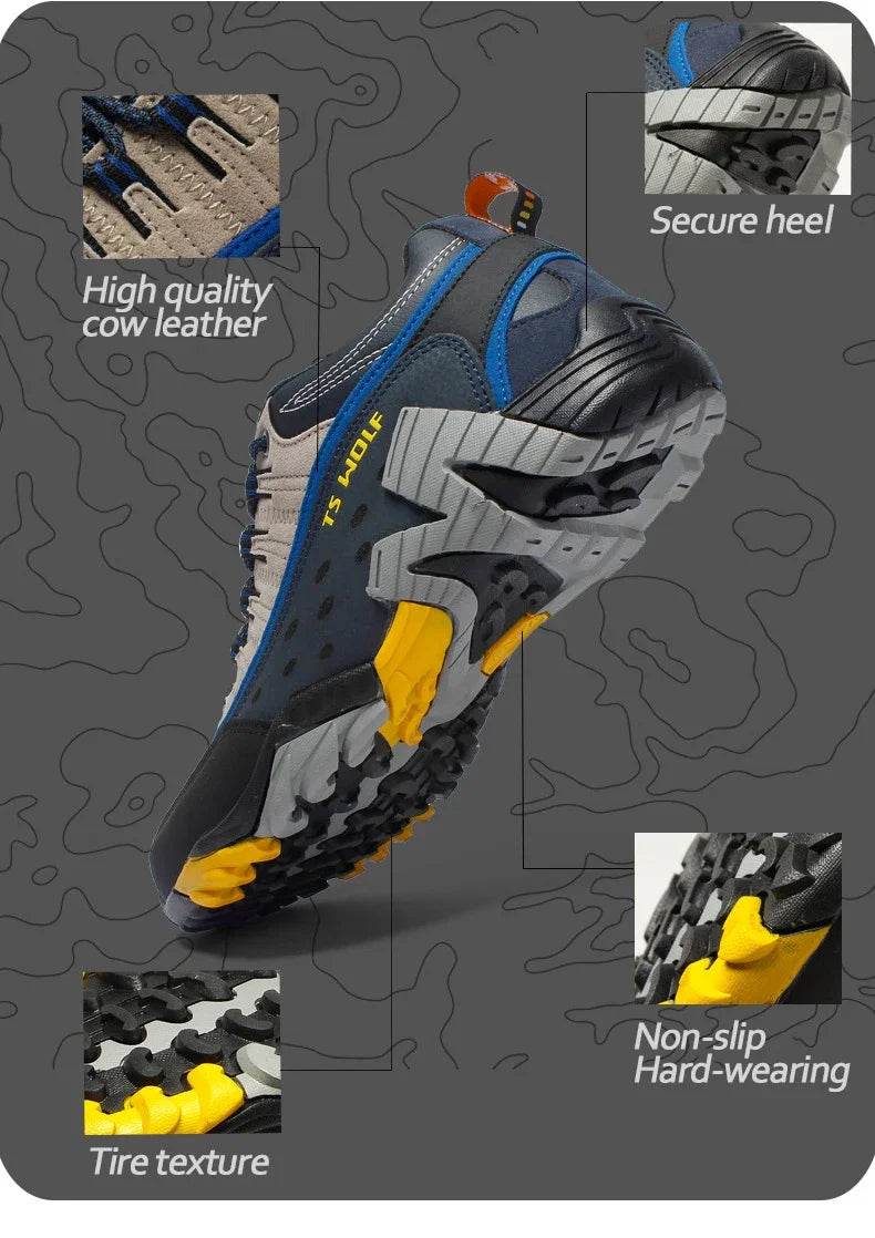 Big Size Hiking Shoes for Men Women Sneakers Wear-resistant Comfortable Outdoor Trekking Sports Shoes Couple Light Running Shoes - KICKSTART