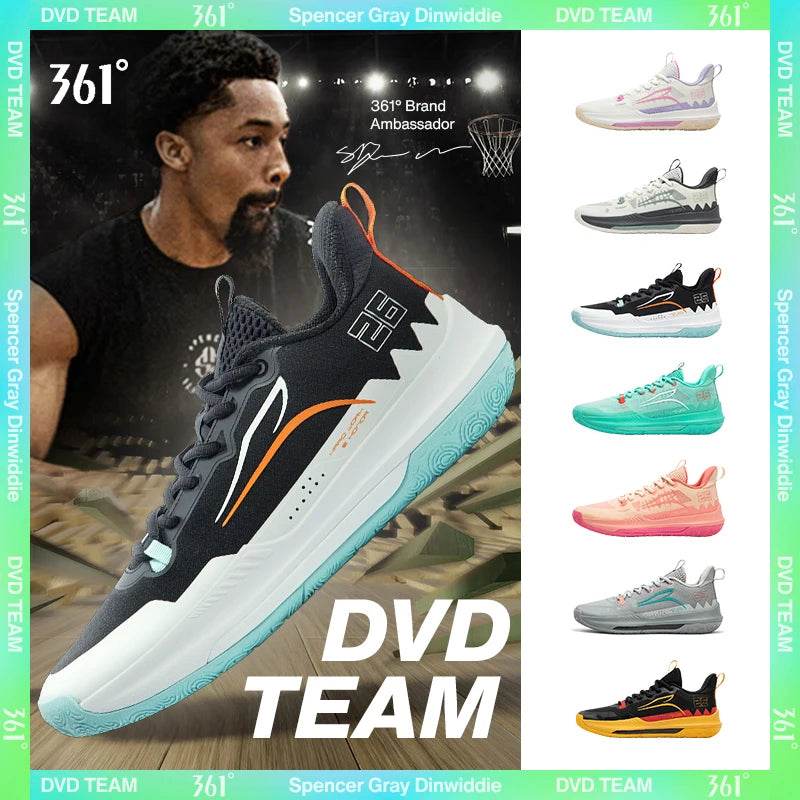 361 Degrees DVD Team Basketball Shoes Low-top Wear-resistant Non-slip Professional Actual Combat Cushion Male Sneakers 672431109 - KICKSTART