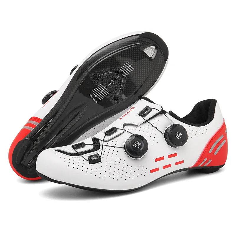 Carbon fiber cycling shoes Men's carbon sole lock shoes Road car hard sole carbon fiber cycling shoes - KICKSTART