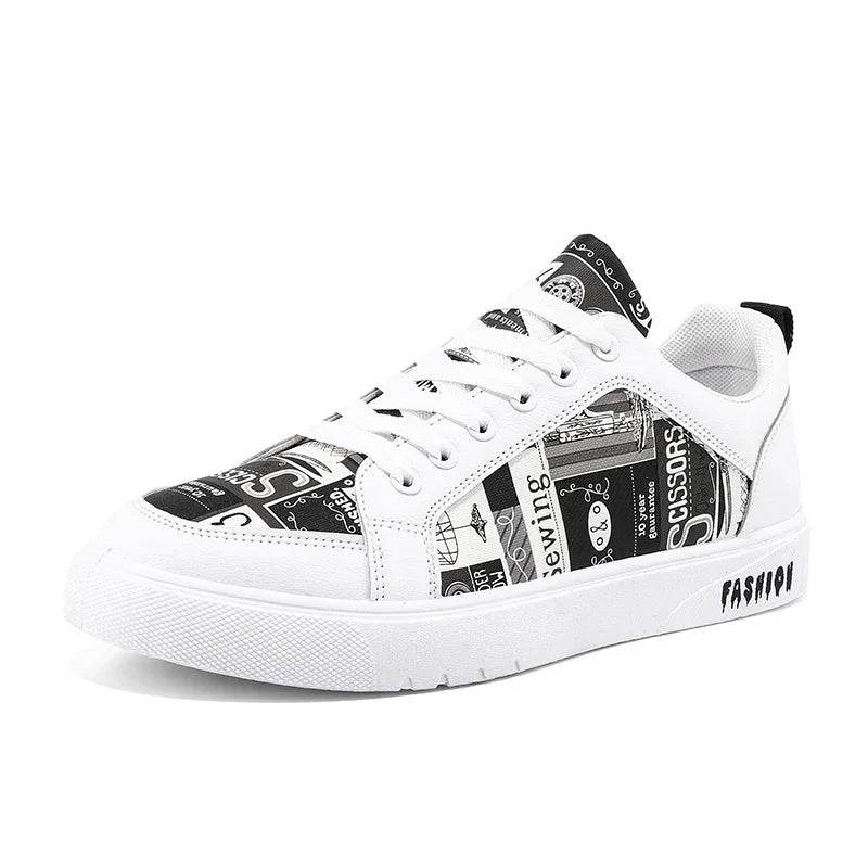 Trend Graffiti Casual Shoes Men Platform Sneakers Walking Skateboarding Shoe Fashion Footwear Teenagers Zapatillas Hombre 39-44 - KICKSTART