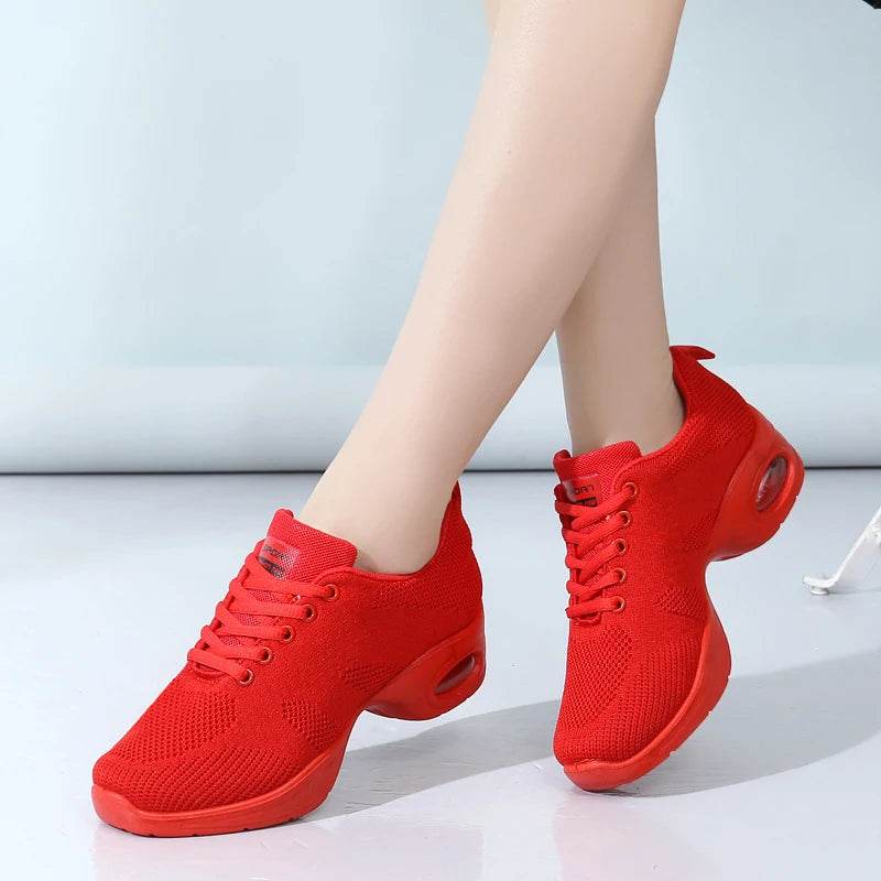 Dance sneakers for woman jazz shoes mesh Modern Outsole Dance Sneakers Breathable Lightweight Dancing fitness shoes for women - KICKSTART