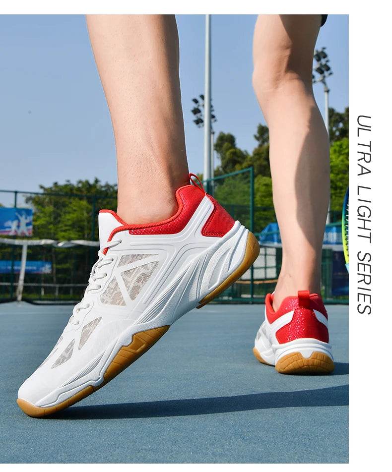 Unisex Men Women Badminton Squash Indoor Sports Shoes Ultra-light Rubber Sole Volleyball Table Tennis Training Sneakers - KICKSTART