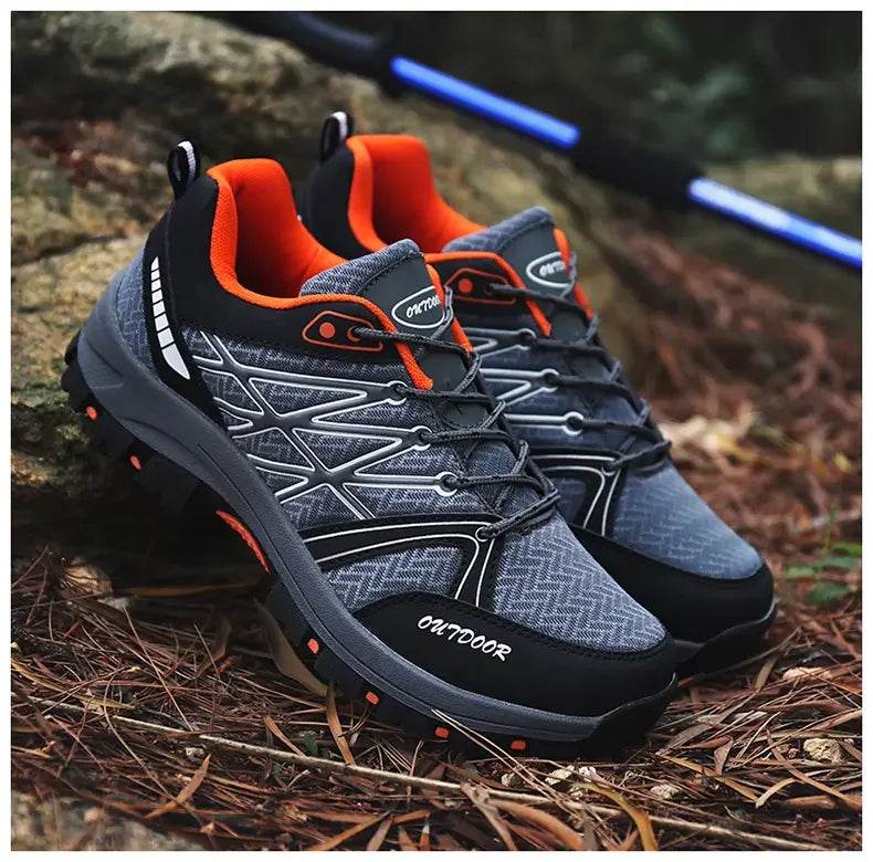 Men's Outdoor Hiking Boots Lightweight Running Shoes Anti Slip and Wear-resistant Rubber Soles Mesh Breathable Sports Shoes 2025 - KICKSTART