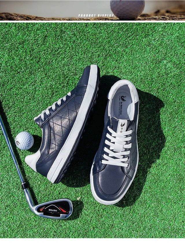 Men's Golf Shoes Genuine Leather Waterproof and Anti slip Sports Shoes Men's Golf Training Shoes - KICKSTART