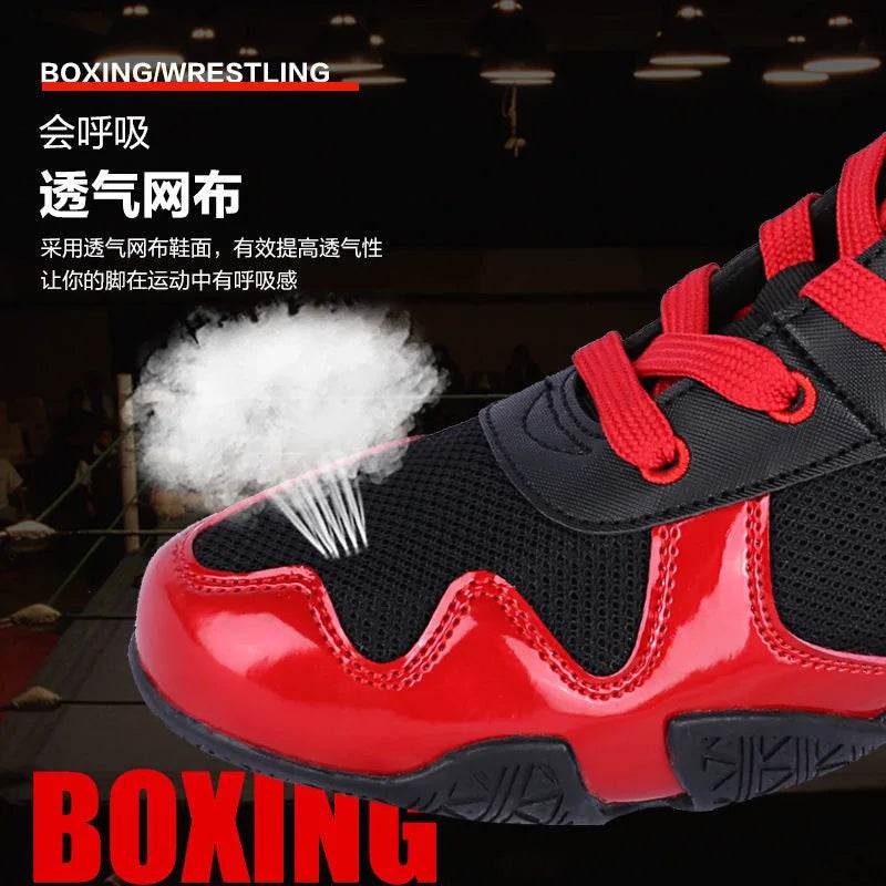 Hot Sale Men Boxing Shoes Brand Designer Wrestling Shoes Big Boy Anti Slip Sport Sneakers Man Top Quality Boxing Boots - KICKSTART