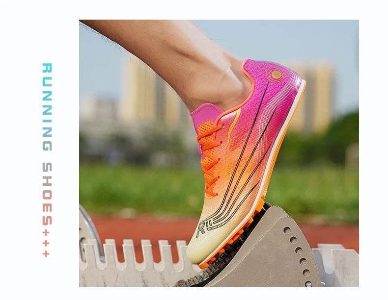 Professional Men Track and Field Shoes Anti-Slip Women Spikes Sneakers Breathable Outdoor Sneaker Low Top Mandarin Duck Shoes - KICKSTART