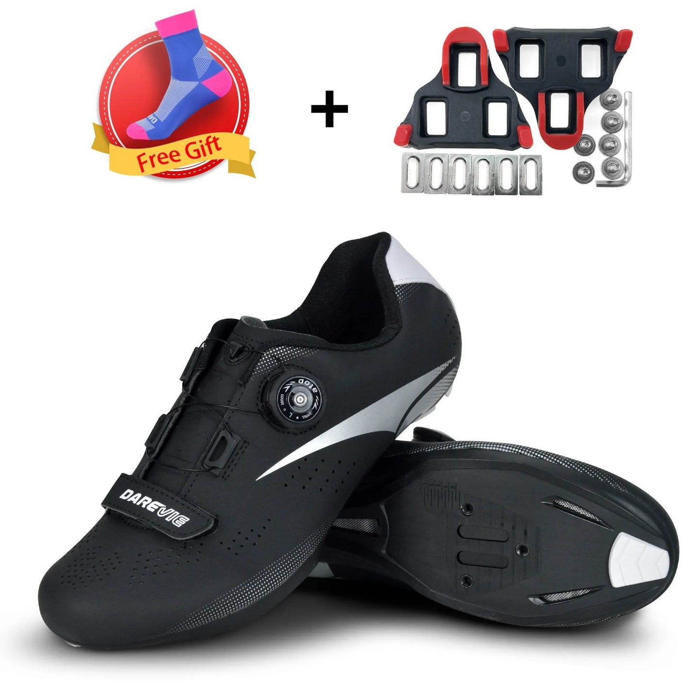 DAREVIE Road Cycling Shoes Light Pro Cycling Shoes Breathable Anti Slip Bicycle Shoes Racing High Quality Bike Shoes LOOK SPD-SL - KICKSTART