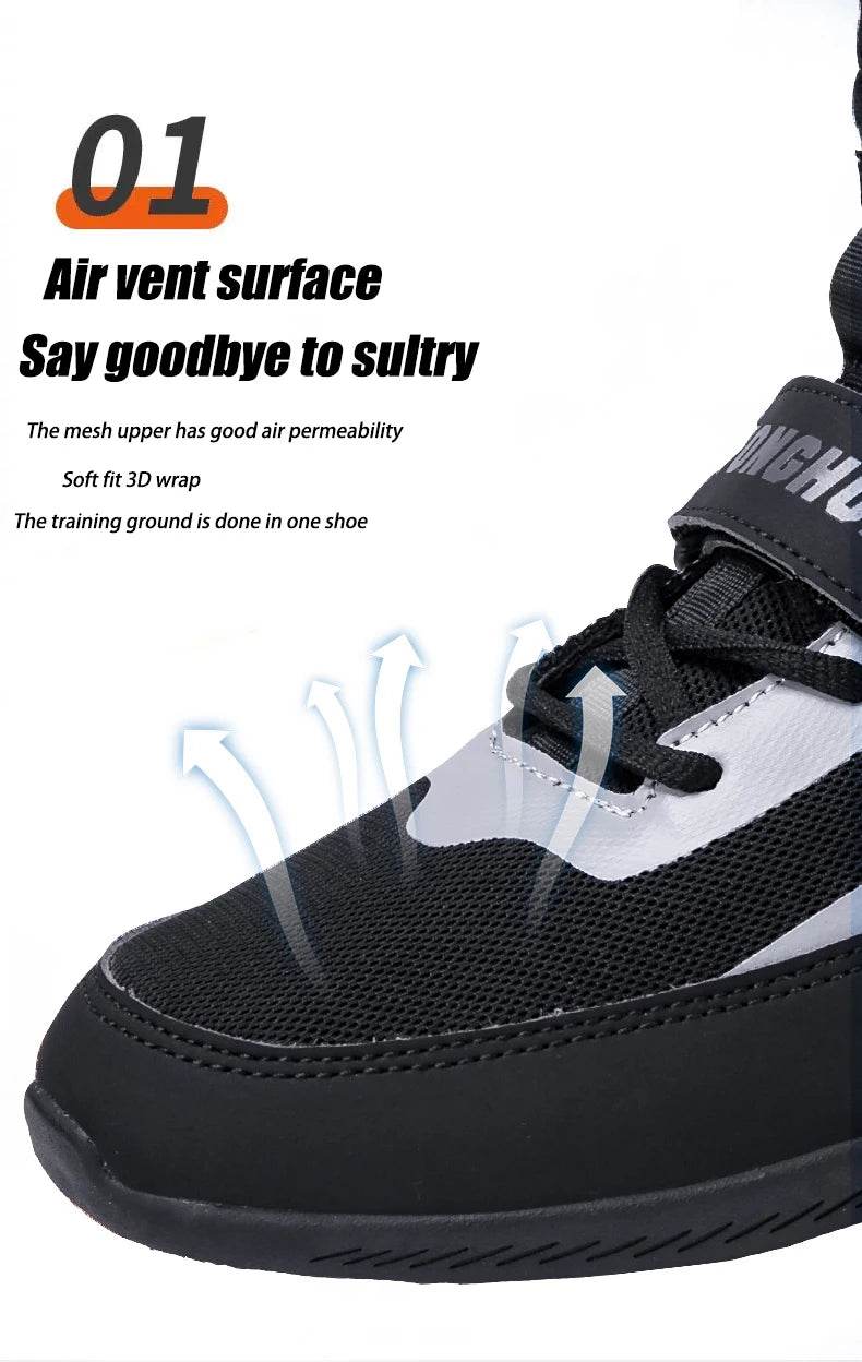 New Pro wrestling and boxing shoes, men's mesh breathable training, flying wrestling boots, lightweight sneakers - KICKSTART