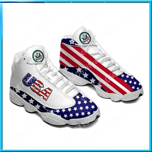 Print On Demand Custom Basketball Sneaker USA United States Flag Custom Print POD Shoes Custom Shoes - KICKSTART