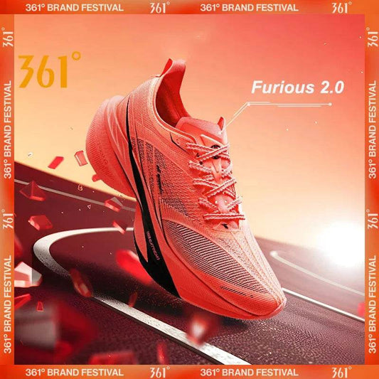 361 Degrees Furious 2.0 Men Women Running Sports Shoes Carbon Plate Racing Marathon Rebound Cushioning Male Sneakers 672432201 - KICKSTART