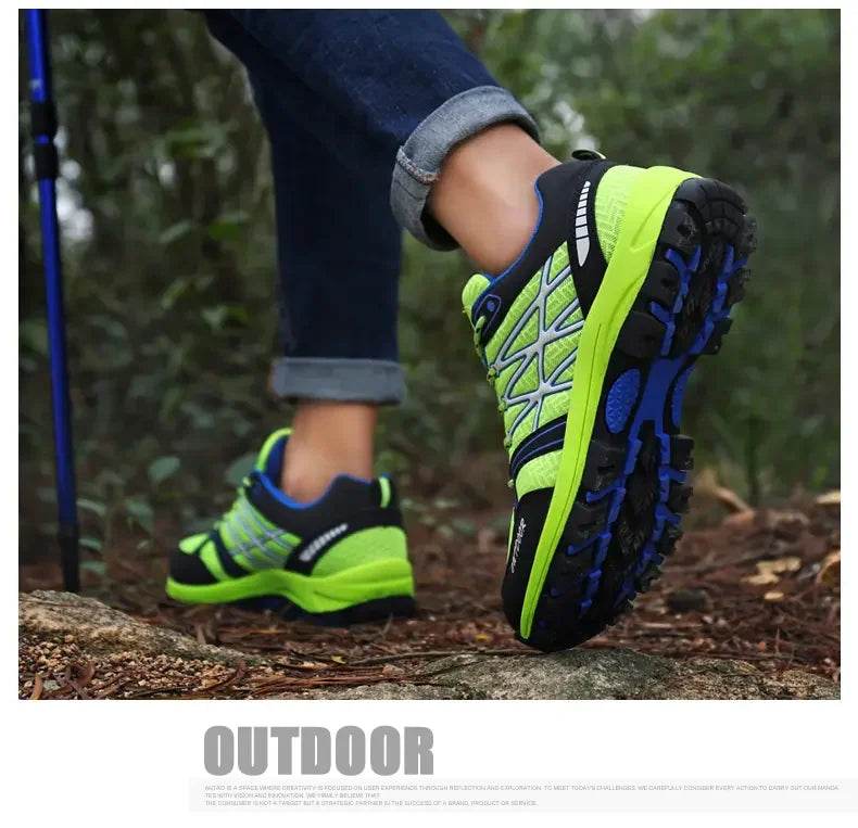 Men's Outdoor Hiking Boots Lightweight Running Shoes Anti Slip and Wear-resistant Rubber Soles Mesh Breathable Sports Shoes 2025 - KICKSTART