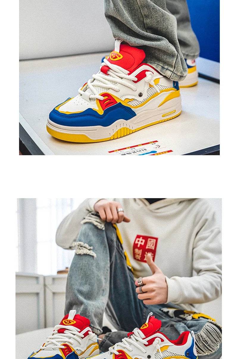 Trendy Skateboard Sneakers Men Original Skate Shoes Fashion Colorful Designer Sneakers Hip Hop Platform Men's Skateboard Shoes - KICKSTART