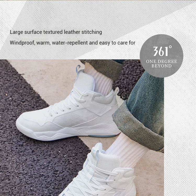 361 Degrees Men Skateboard Shoes Retro Leather Water-repellent Comfort Soft Lightweight Simple Classic Male Sneakers - KICKSTART