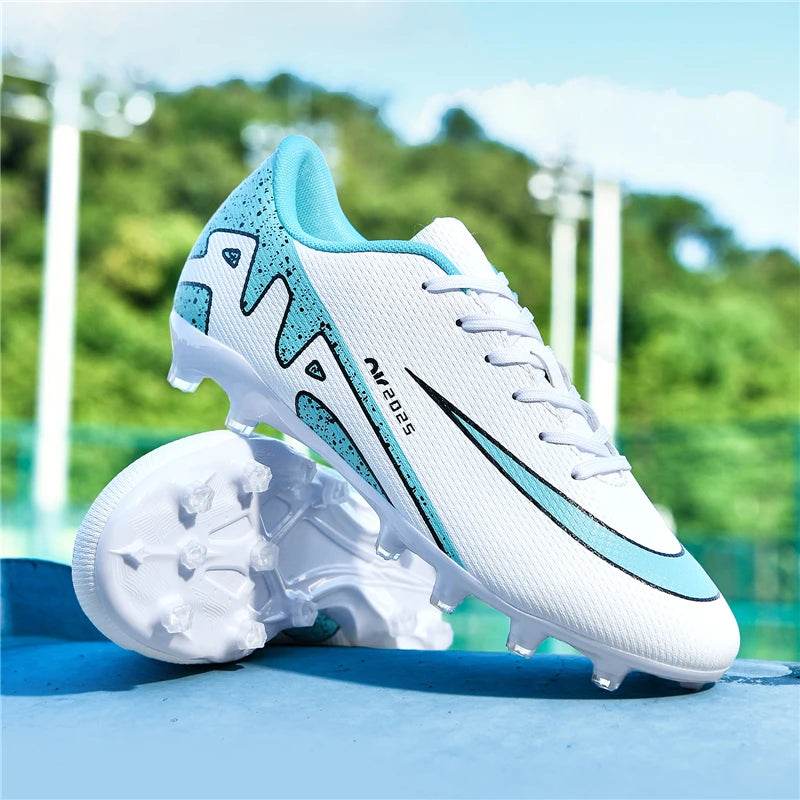 Men Soccer Shoes FG/TF Soft Football Sneakers Breathable Non-Slip Cleats Grass Trainers Outdoor Low Top Running Sport Footwear - KICKSTART