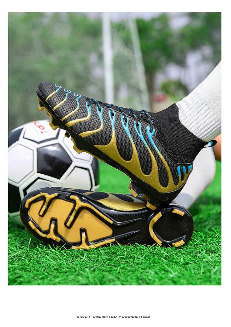 Hot High Quality Man Football Boots Society Outdoor TF/FG Mens Studded Boots Light Training Teenager Soccer Shoe botas de futbol - KICKSTART