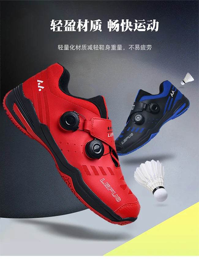 Breathable Men Women Table Tennis Training Shoes Buckle Outdoor Non-slip Badminton Volleyball Squash Athletic Sneakers - KICKSTART