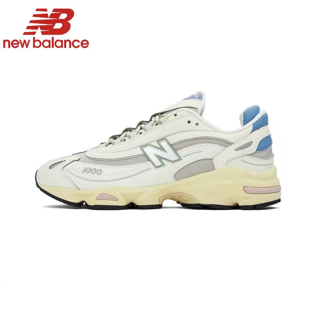 Original New Balance NB 1000 Classic Vintage Mesh Leather Casual Men's and Women's Running Shoes White Grey Sliver M1000SL - KICKSTART