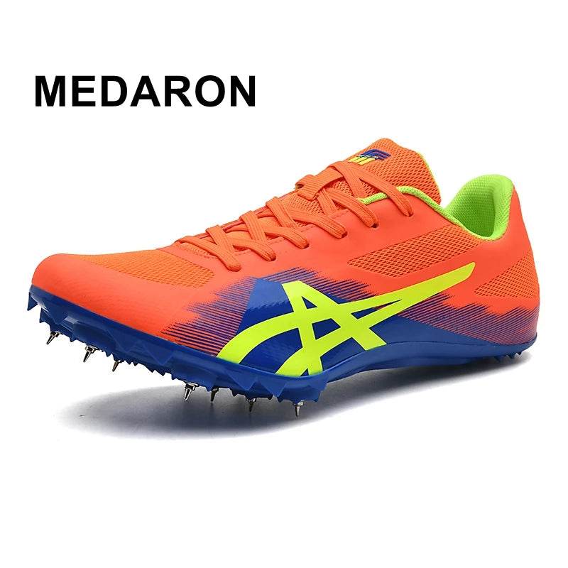 MEDARON Men Women Track Field 8 Spikes Sprint Sneaker Professional Athletic Nails Short Running Training Speed Sneakers - KICKSTART