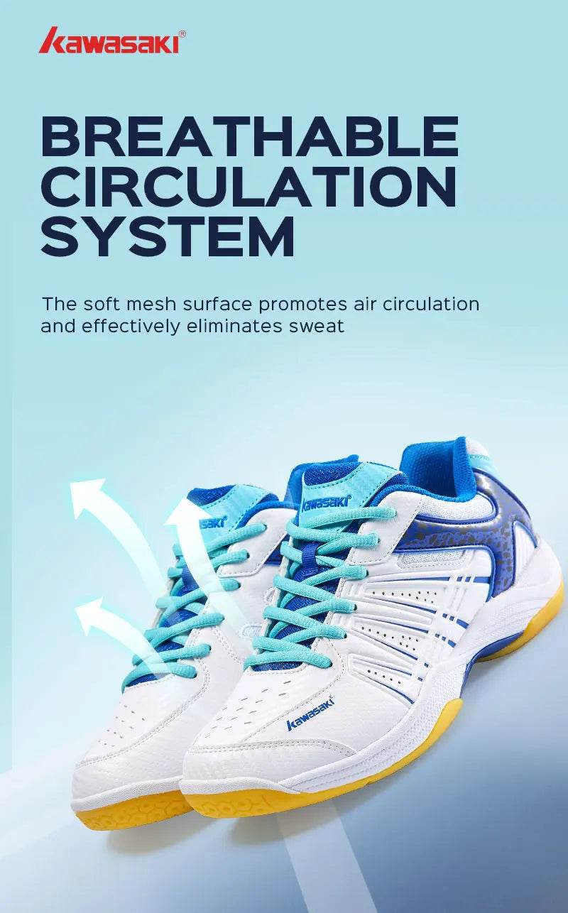 Kawasaki Badminton Shoes Breathable Anti-Slippery Sport Tennis Shoes for Men Women Sneakers K-063 - KICKSTART