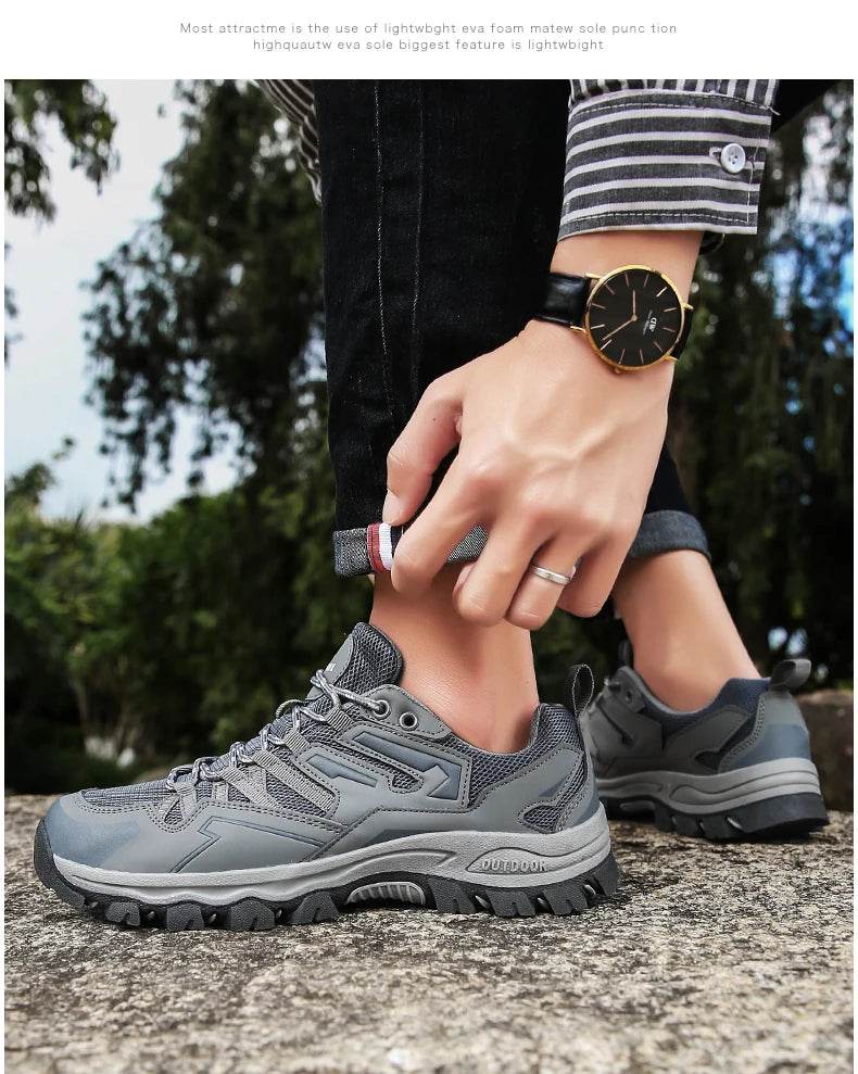 Hiking Shoes Men Women Mesh Sneakers Breathable Fashion Mountain Shoes Boy Spring Autumn Summer Work Shoes Outdoor Trekking - KICKSTART